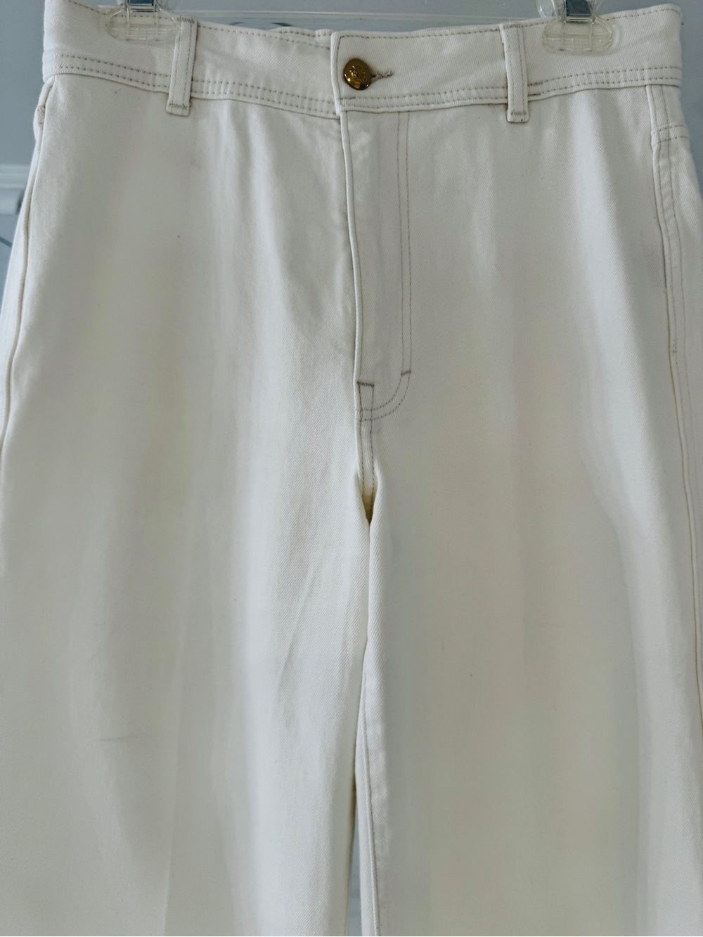 H&M Women's Wide-Leg Jeans in Cream - Picture 4 of 7